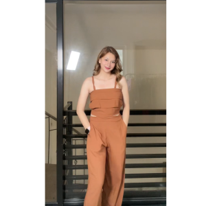 SC89 Pleated Spaghetti Top and Trouser Pants with pockets Coordinates Set