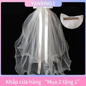 [COD] YANXING1 Cô Dâu Người Phụ Nữ Sáng Vải Tuyn Dài Bachelorette Đảng Wedding Veil Ribbon Cạnh Với Bowknot Cho Đám Cưới Đảng
