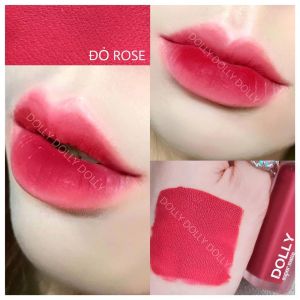 Son kem lì màu <ĐỎ ROSE> Dolly super matte son kem lì không chì bền màu lâu trôi mua 2 cây tặng 1 hộp đựng cao cấp