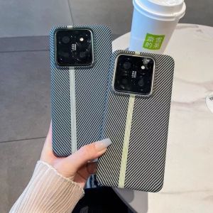 For Xiaomi POCO F6 Pro Case Fashion Hard carbon fibre Slim Skin Protective Back Cover Cases For Xiaomi POCO F5 F6PRO Phone Shell