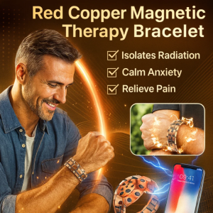Red Copper Magnetic Therapy Bracelet Double Row Health Bracelet Arthritis Support Vintage Jewelry Perfect Gift