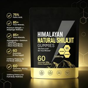 Himalayan Natural Shilajit Gummies | 3000mg Triple Herb Blend | Energy & Vitality Support