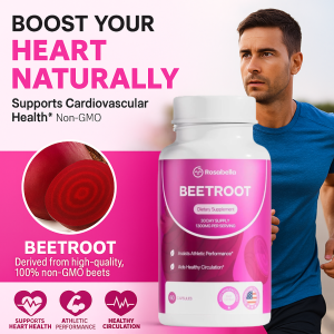 🔥[Improve Blood Circulation] Beetroot Capsules Natural Dietary Supplement Maintain Overall Health Increase Energy Levels Improve Digestive Function Circulation Enhancer Heart Supplement 60 Capsules【改善血液循环】甜菜根胶囊天然膳食补充剂