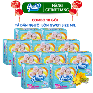 {Hàng chính hãng} Tã dán người lớn Gwen size M/L10 miếng (Combo 10 gói)