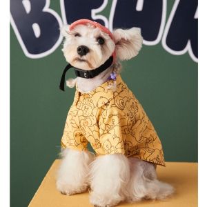 DY Loving Dog Shirt Pet Fashion Korean Style Bear Printed Dog Clothes for Chow Chow Dog Shihtzu