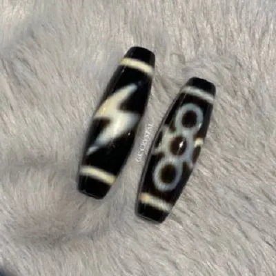 Local Ready Stock/本地现货】天然西藏玛瑙天珠一眼九眼水纹龟背虎牙