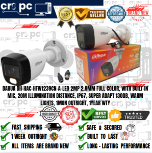 DAHUA DH-HAC-HFW1239CN-A-LED 2MP 2.8MM FULL COLOR WITH BUILT-IN MIC