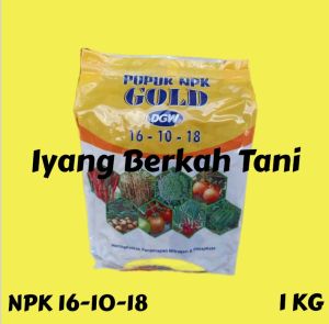 PUPUK DGW NPK GOLD 16 10 18 BERAT 1 KG KEMASAN PABRIK