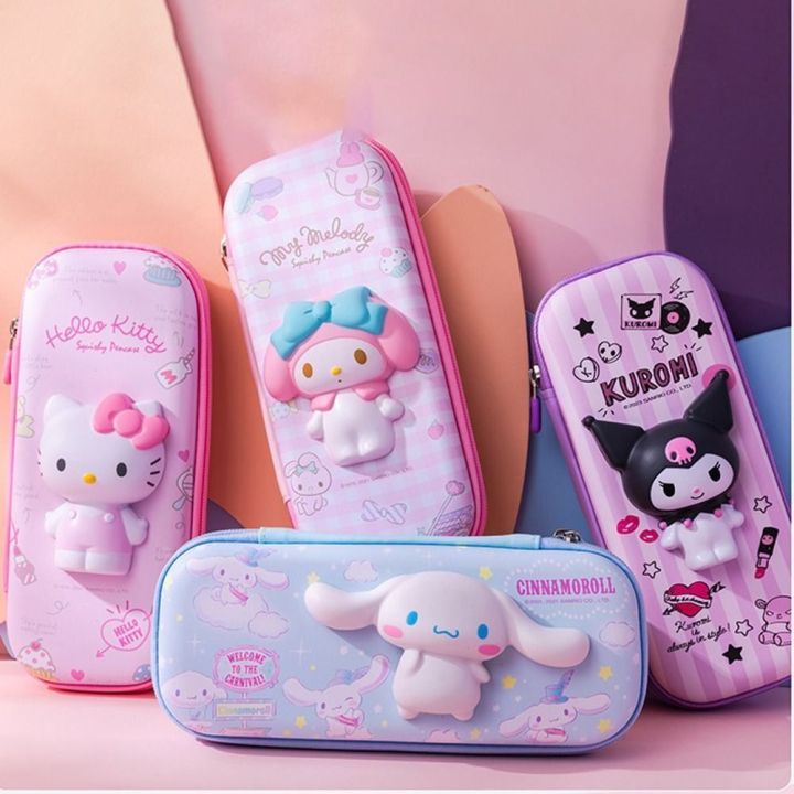 SDFBN Kuromi Kuromi 3D Pencil Bag KT Cat 3D Dream Melody Stationery Bag ...