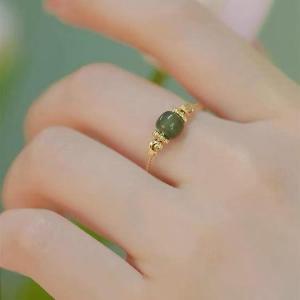 Cincin Batu Giok Hijau Asli All Size Permata Cantik Ikatan Anti Luntur Tidak Gatal No Menghitam