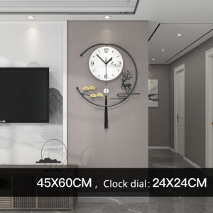 นาฬิกาแขวนผนังควอทซ์จีนสมัยใหม่แบบมินิมอลสร้างสรรค์นาฬิกาแฟชันขนาดใหญ่ปิดเสียงนาฬิกาติดผนังตกแต่งทางเข้าสำหรับบ้านห้องนั่งเล่นร้านอาหาร