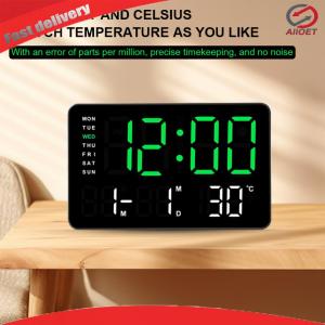 LED Digital Alarm Clock Electronic Wall Clock Large Number Display for Students