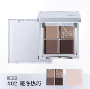 Lishu Five-Color Mini Palette with Dual-Fold Structure 4 Eyeshadows and 1 Matte Highlighter Low Saturation High Pigment