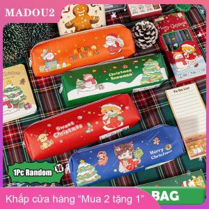 [COD] MADOU2 Kawaii Giáng Sinh Bút Chì Trường Hợp Phim Hoạt Hình Công Suất Lớn Bút Chì Lưu Trữ Túi Trường Văn Phòng Phẩm Nguồn Cung Cấp Dễ Thương Xmas Quà Tặng