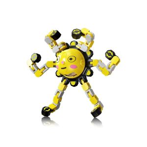 VERIDIAI Plastics Mechanical Luminous Gyroscope Robot Face Changing Fingertip Versatile Chain Strange Face Robot Gyro No Resistance Transformable Fidget Spinners Party Favors