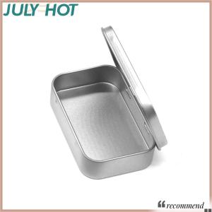 [JULYHOT] Metal Rectangular Empty Mini Tin Box Tinplate Push Candy Cases Bins Jar Hinged Containers Small Organizer Storage Box