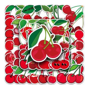 50pcs Red Cherry Stickers Laptop Luggage Phone Fridge Scrapbook Car Graffiti Fruit Sticker Kid Toys