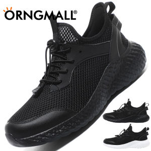 ORNGMALL Mesh Shoes for Men High Quality Sneakers Lace-Up Black Sneakers Fashion Gym Casual Light Walking Suitable Daily Life Casual Sport Street All-match Men Sneakers Plus Size 39-48