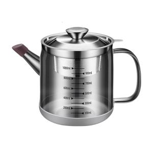 Practical Teas Container Stainless Steel 1L Soybean Milk Strainer Pot for Juice and Teas with Fine Meshes