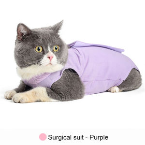 Sentexin FemaleCat Surgical Recovery Suits for Abdominal Wounds or Skin Diseases Anti Licking After Surgery Clothing Suit for Cats