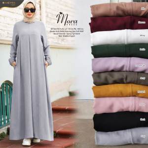 PROMO COD Dress Premium High Quality Perempuan Dewasa Motif Polos Elegant Mora Dress Ti Amo Fashion Store