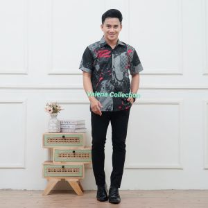 Outfit Atasan Couple Batik Dress Brokat Pasangan Pria Wanita Lengan Pendek Baju Couple pasangan Berdua sama doi