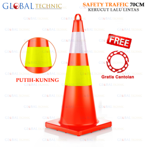 Safety Traffic Cone 70CM / Kerucut Lalu Lintas Rubber