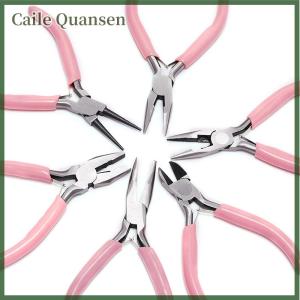 Caile คีมขนาดเล็กในแนวทแยงกลมโค้งงอจมูกงานฝีมือประดับลูกปัดฉนวนคีมตัดสำหรับทำเครื่องประดับ