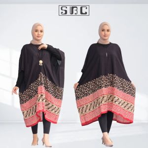 Dress batik wanita kaftan asimetris murah terbaru
