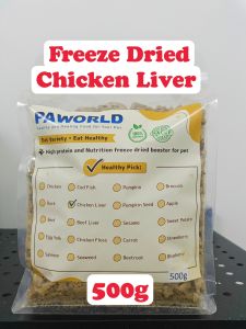 PAWORLD  Booster Freeze Dried Premium Cat Dog Treats ( Chicken Liver ) Makanan Kucing Gemok 500G