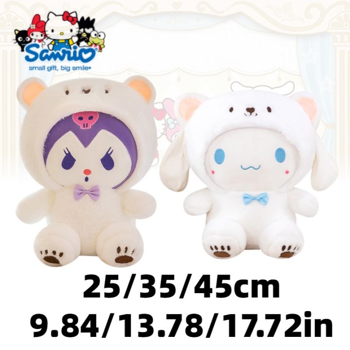 PRETTYGG】25-45cm Sanrio Kuromi Bear Plush Toy Cinnamoroll
