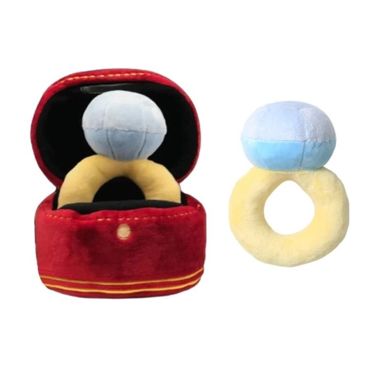 Hushen Squeaky Fill Engagement Ring Shape Dog Chewing Toy Soft Cleaning