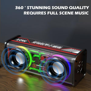 🎁 Original Product + FREE Shipping 🎁 Cyberpunk Wireless Bluetooth Speaker V8 Transparent Mecha Bluetooth Speaker 7 Color Dual Speakers Large Volume TWS Audi