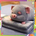 Bộ Chăn Gối Hình Chú Heo Con Siêu Dễ Thương Cao Cấp, Bộ Chăn Gối Văn Phòng Hình Thú Fhome, Gối Mền Heo Cute 3 Trong 1 Siêu Tiện Lợi.