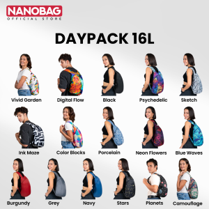 NANOBAG Reusable Packable Travel Tote Bag Sling Backpack - Ultracompact Ultralight Holds 30kg