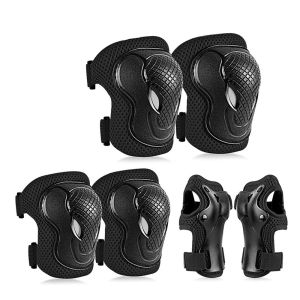 COUPLECOL Kids Inline Skating 6pcs Skating Knee Protector 6 in 1 Skateboard Safety Brace Wrist Guards Kids Knee Pads Set Protective Gears Set Elbow Pads