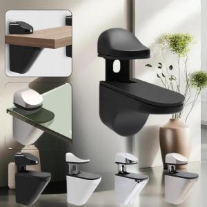 [ezrae Libun] 1pcs Adjustable Wood Glass Shelf Support Clips Zinc Alloy Shelves Brackets With Anti-Slip Pads Partition Clamps For Bathroom