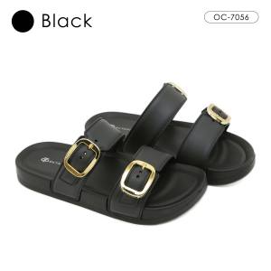 OCTAVIA Sandal Slide Slip On Wedges Wanita with Double Belt Straps #OC-7056 (FREE BOX)