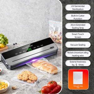 Food Vacuum Sealer with Vacuum Bags Airtight Food Storage Strong Suction Power Dry Wet Mode