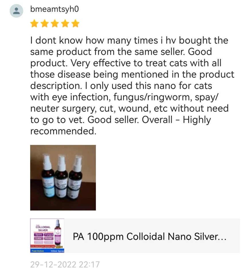 Colloidal silver 2024 ringworm cats