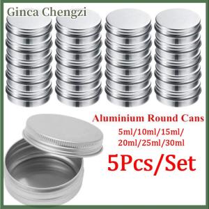 Ginca 438178 ZXC 5ชิ้นอลูมิเนียมมินิรอบดีบุกโลหะภาชนะขวดโถเก็บสกรูฝากล่อง