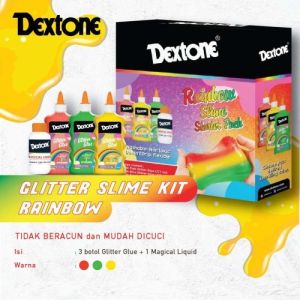 Slime Glitter Dextone Rainbow - Rainbow kit Mainan anak