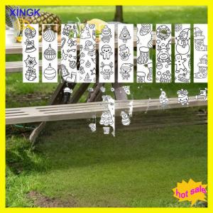 XINGK 32Pcs Christmas Cartoon Bookmarks Minimalist DIY Line Filling Blank Bookmark Decorative Page Markers Gift For Book Lover