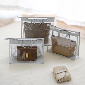 6 Sizes Transparent Water proof bag Dust proof  Bag Storage Organizer Handbag Protector Hanging Bag