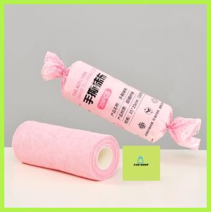 CJH SHOP Microfiber Cleaning Cloth Roll Washable Reusable Microfiber Towel Tear Away Microfiber Cloth Absorbent Cleaning Wipe Rags for Home House Kitchen Glass Tableware 25x25cm
