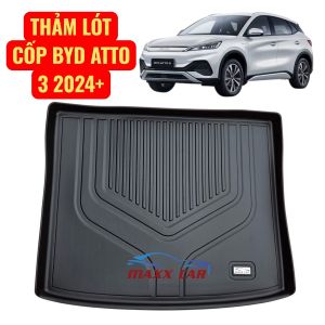 ATTO 24+ - Riêng lót cốp MAXXCAR nhựa TPE NGUYÊN SINH đúc 5D tràn viền cho xe  BYD  ATTO 3 2024+
