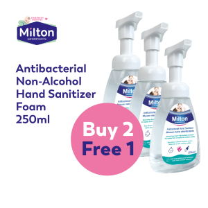 [BUY 2 FREE 1] MILTON Antibacterial Non-Alcohol Hand Sanitizer Foam (250ml) - Pack of 2