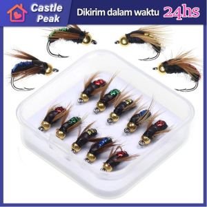 10Pcs/Set Umpan Pancing Lalat Lembut Umpan Lure Lembut Kail Lalat Bionic Umpan Mikro Efektif Mengait Ikan Dan Menyulitkan Pelepasan Setelah Digigit