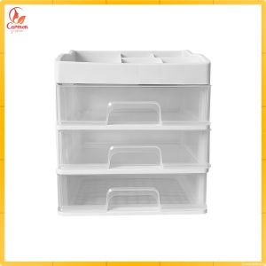 Rak Susun 3 Laci / Rak Kosmetik Serbaguna / Rak penyimpanan Make Up Wanita Skincare Lucu CF K39