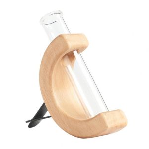 FANME Unique Car Flower Vase Clip Creative Mini DIY Flower Holder Air Outlet Arrangement Device Solid Wood Car Vent Decor Perfume